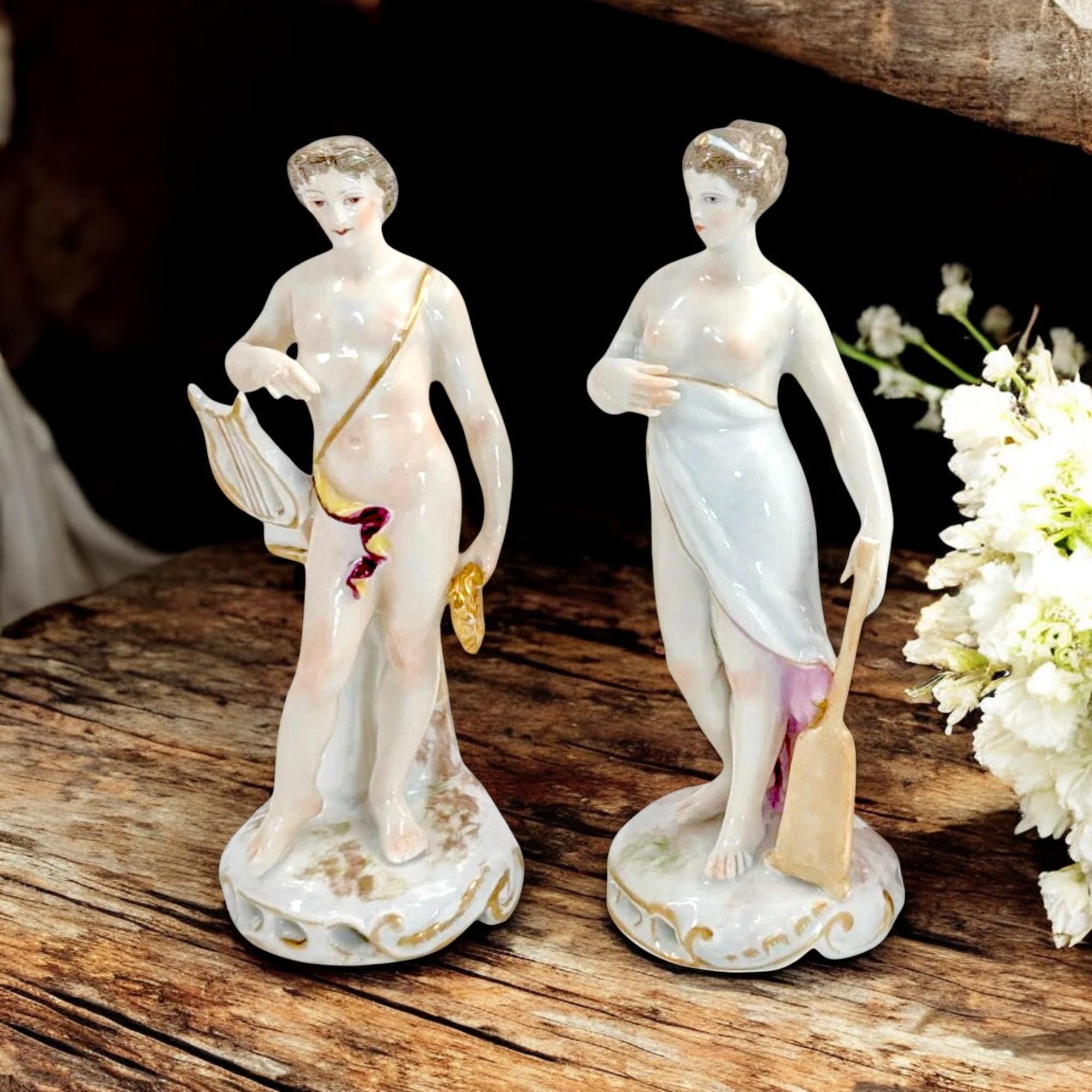 Samson Porcelain Figurines: Orpheus and Aphrodite, Rococo Revival Style