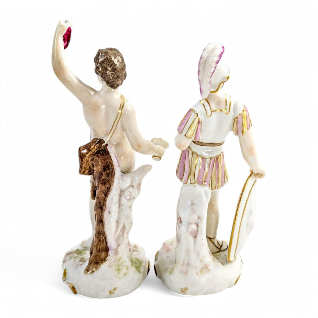 Samson et Cie Porcelain Figurines: Bacchus and Mars, Rococo Revival