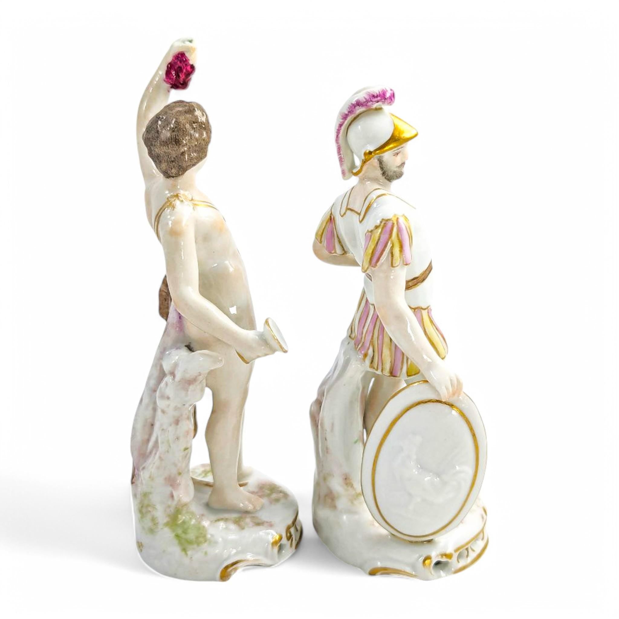Samson et Cie Porcelain Figurines: Bacchus and Mars, Rococo Revival