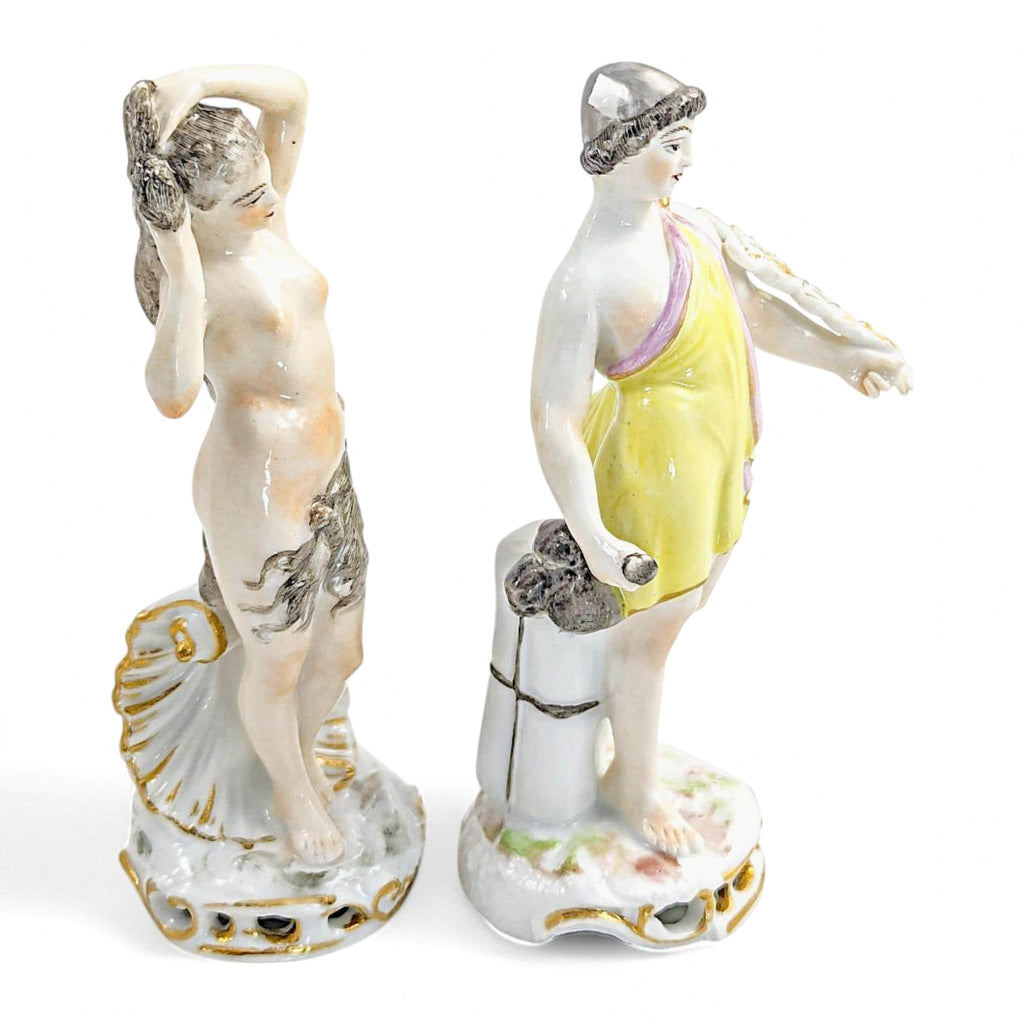 Samson et Cie Porcelain Figurines: Venus and Mercury, Rococo Revival