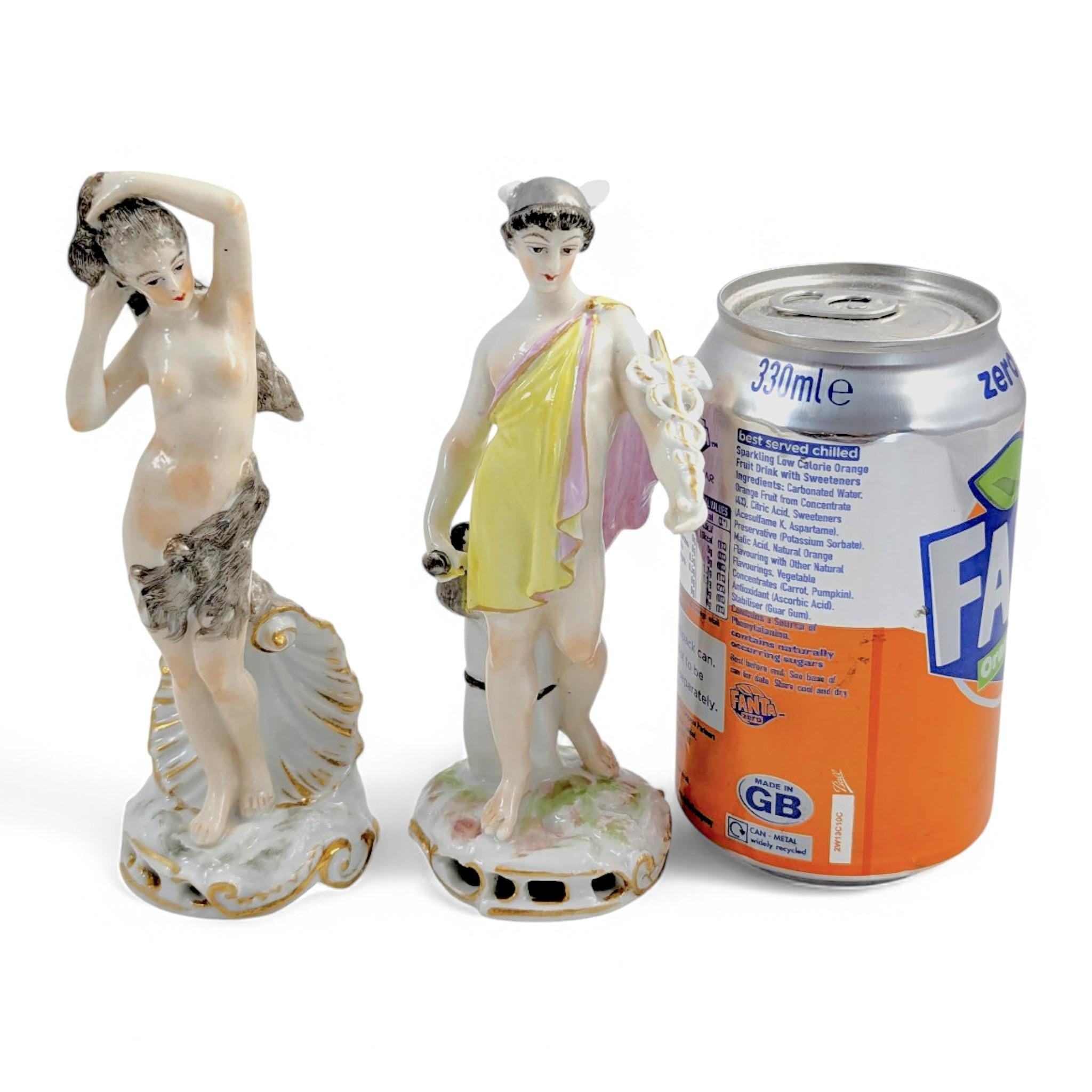Samson et Cie Porcelain Figurines: Venus and Mercury, Rococo Revival