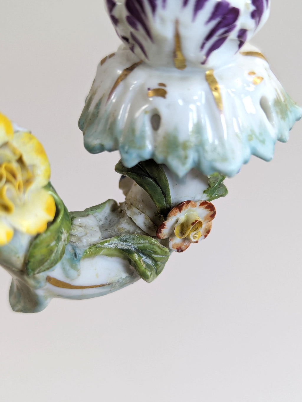 Antique Dresden Porcelain Candelabra: Allegorical Australia Figure, Helena Wolfsohn Era