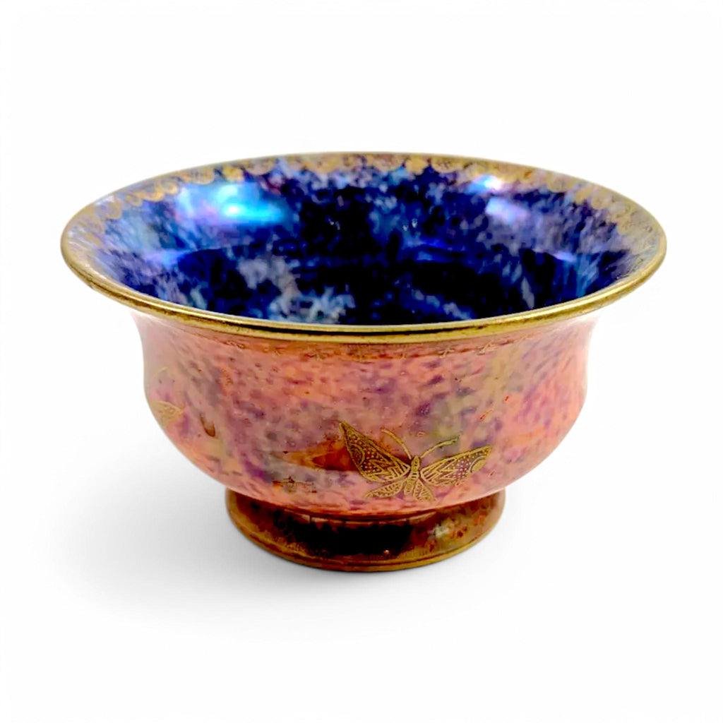 Antique Wedgwood Lustre Bowl: Gilt Butterfly & Scarab, Daisy Makeig-Jones, c. 1914