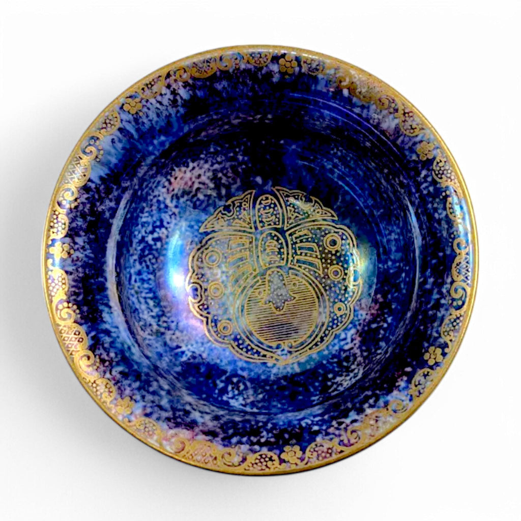 Antique Wedgwood Lustre Bowl: Gilt Butterfly & Scarab, Daisy Makeig-Jones, c. 1914