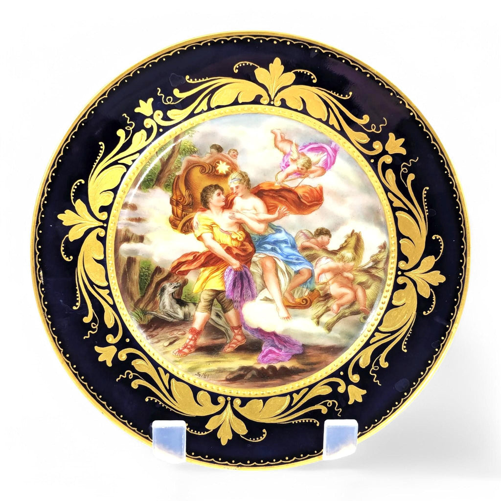 Antique Royal Vienna Porcelain Plate: Aurora and Cephalus, Signed Sibl