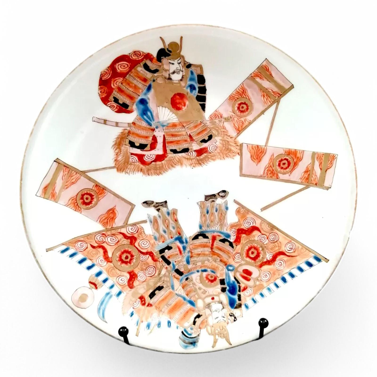 Meiji Arita Porcelain Plate: Hand-Painted Samurai, Japanese Export Ware (15.5 cm)
