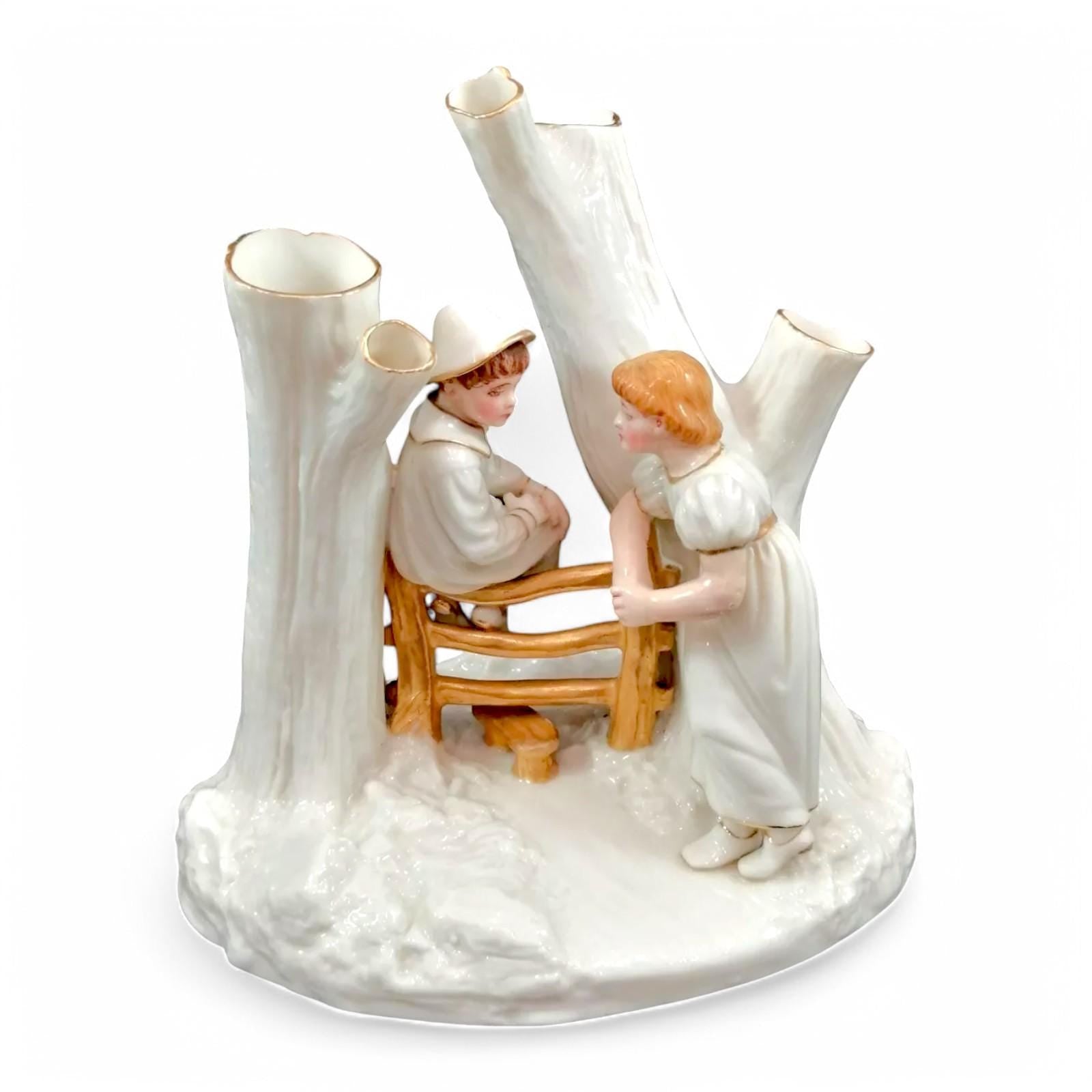 Rare Royal Worcester Porcelain Figurine: Country Courtship, James Hadley 1884