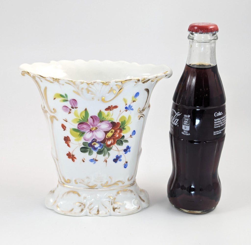 Antique Old Paris Porcelain Vase: Hand-Painted Floral Rococo Decor