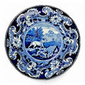 Antique Blue Transferware Plate: Enoch Wood "Hunter Dog" Sporting Scene
