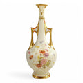 Rare Royal Worcester Vase: Hand-Painted Chrysanthemums, Pierced Gilt Handles, 1890