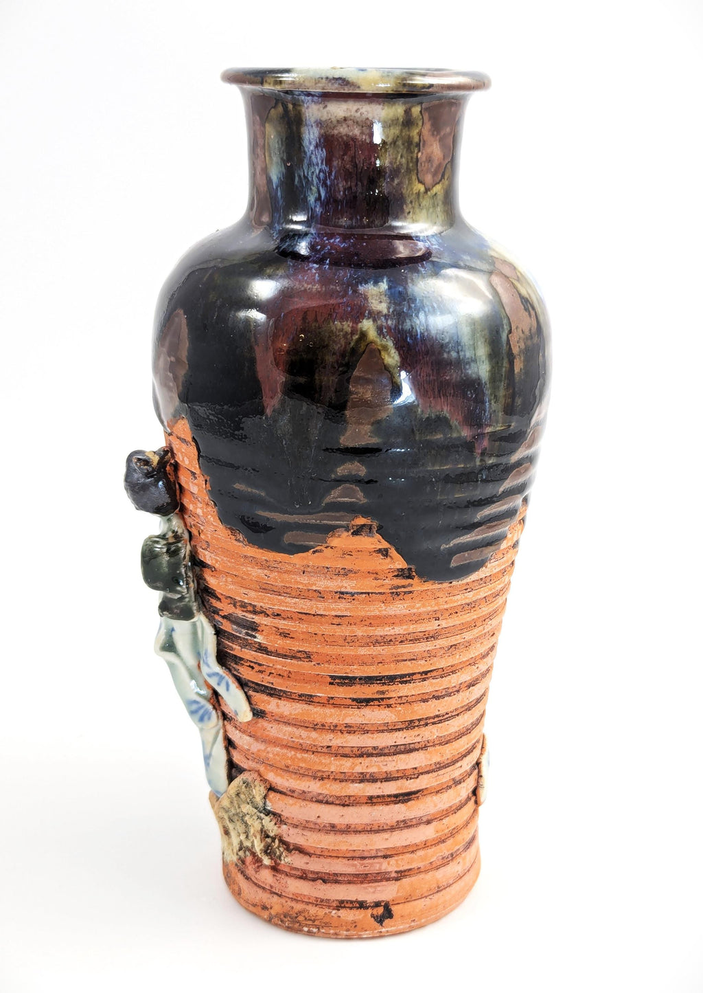Rare Sumida Gawa Vase: Meiji-Taisho Era Japanese Pottery, Signed Hiroshi