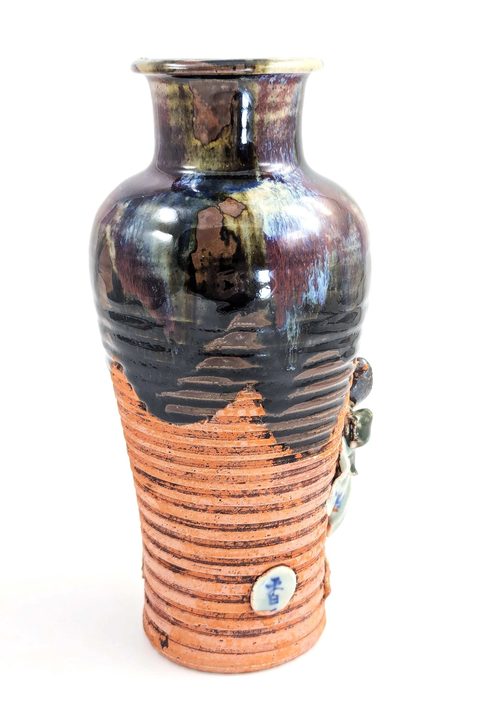 Rare Sumida Gawa Vase: Meiji-Taisho Era Japanese Pottery, Signed Hiroshi