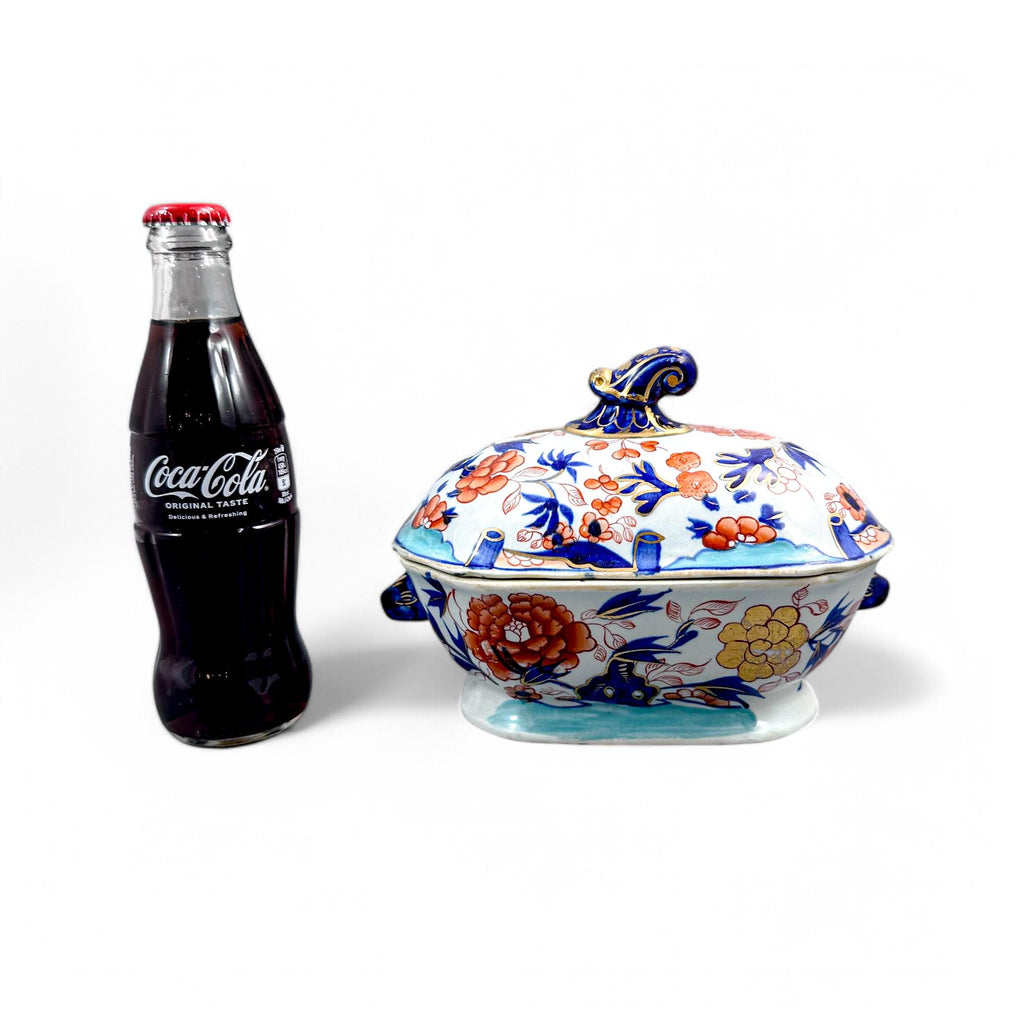 Antique Mason's Ironstone Sauce Tureen: Hand-Painted Imari Oyster Pattern, c.1815