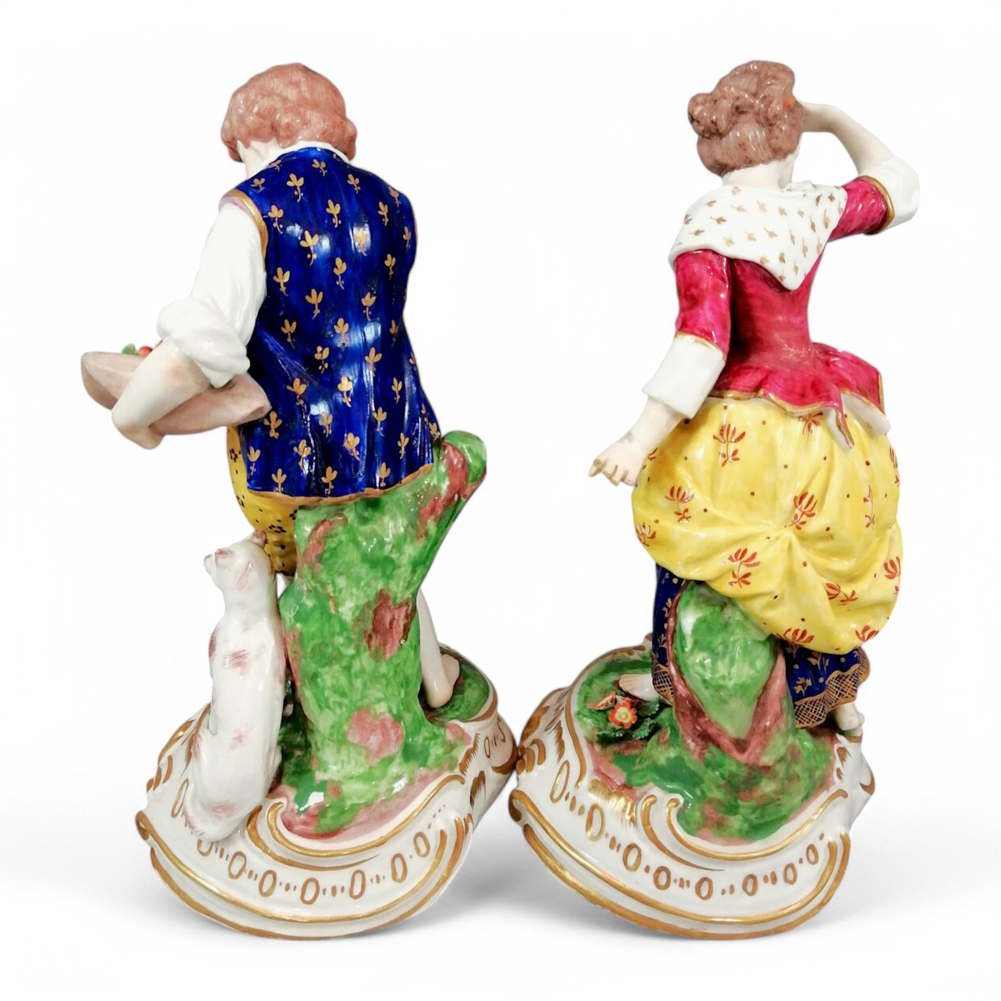 Samson Porcelain Figurines: 19th Century Rococo Shepherd & Shepherdess Pair