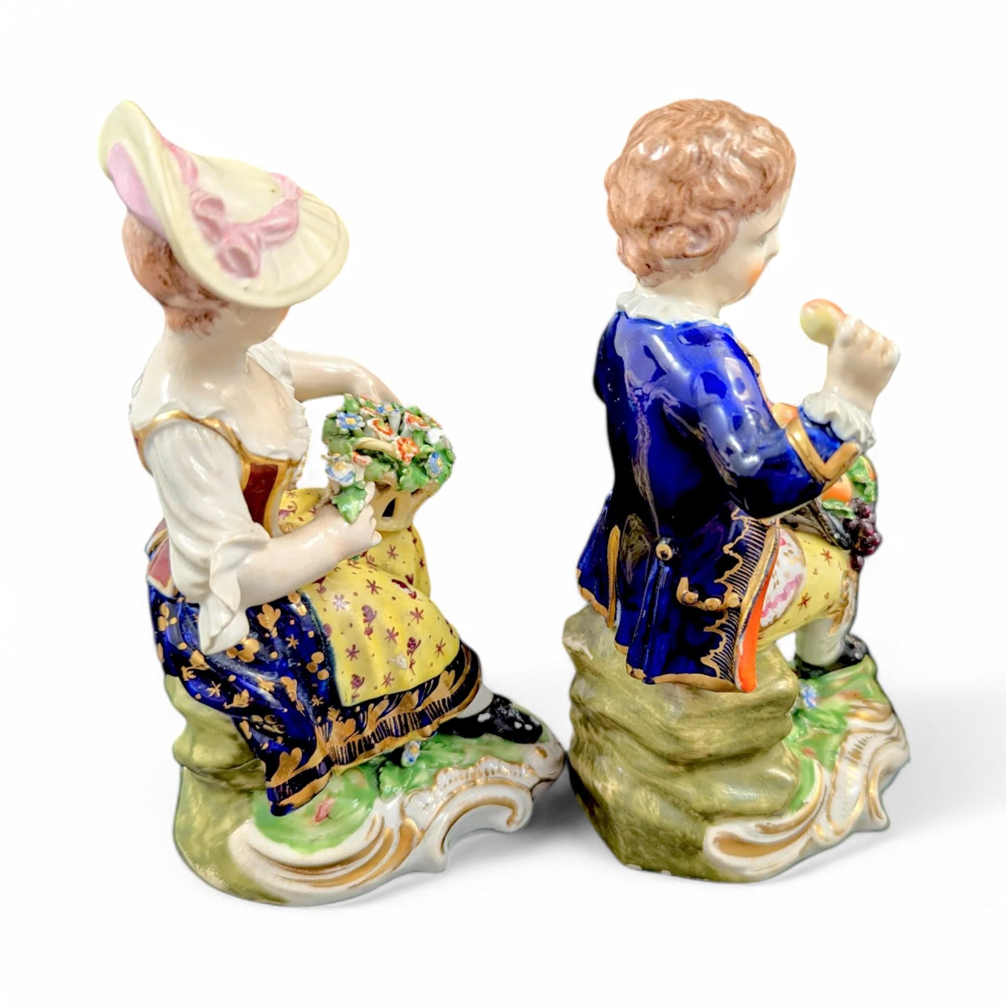 Antique Derby Porcelain Figurines: Georgian Rococo "Young Gardeners" Pair