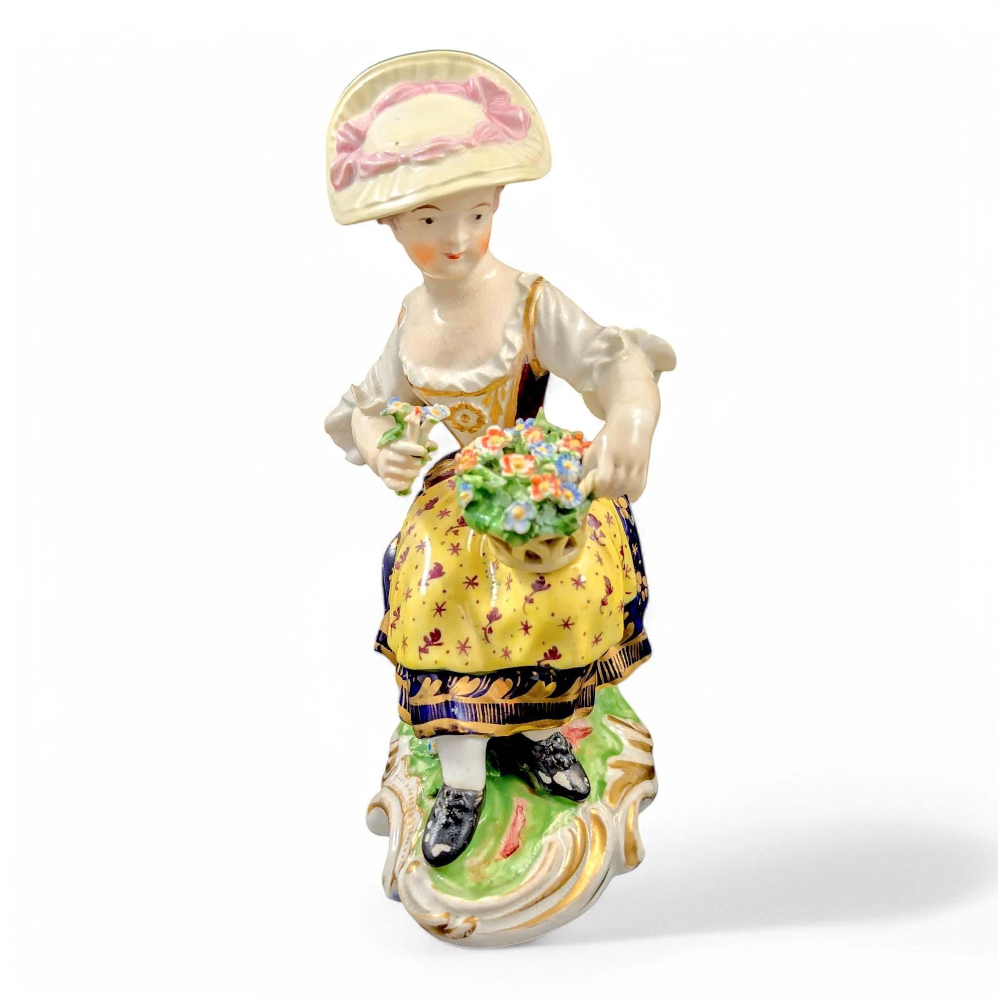 Antique Derby Porcelain Figurines: Georgian Rococo "Young Gardeners" Pair