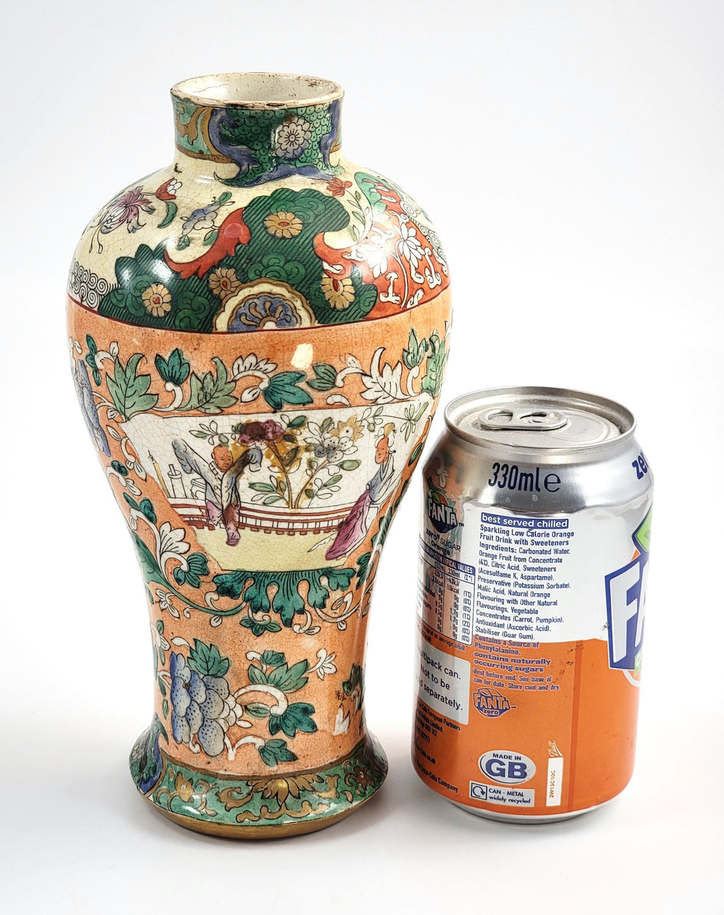 Miles Mason Ironstone Vase: Hand-Painted Chinoiserie, c. 1810