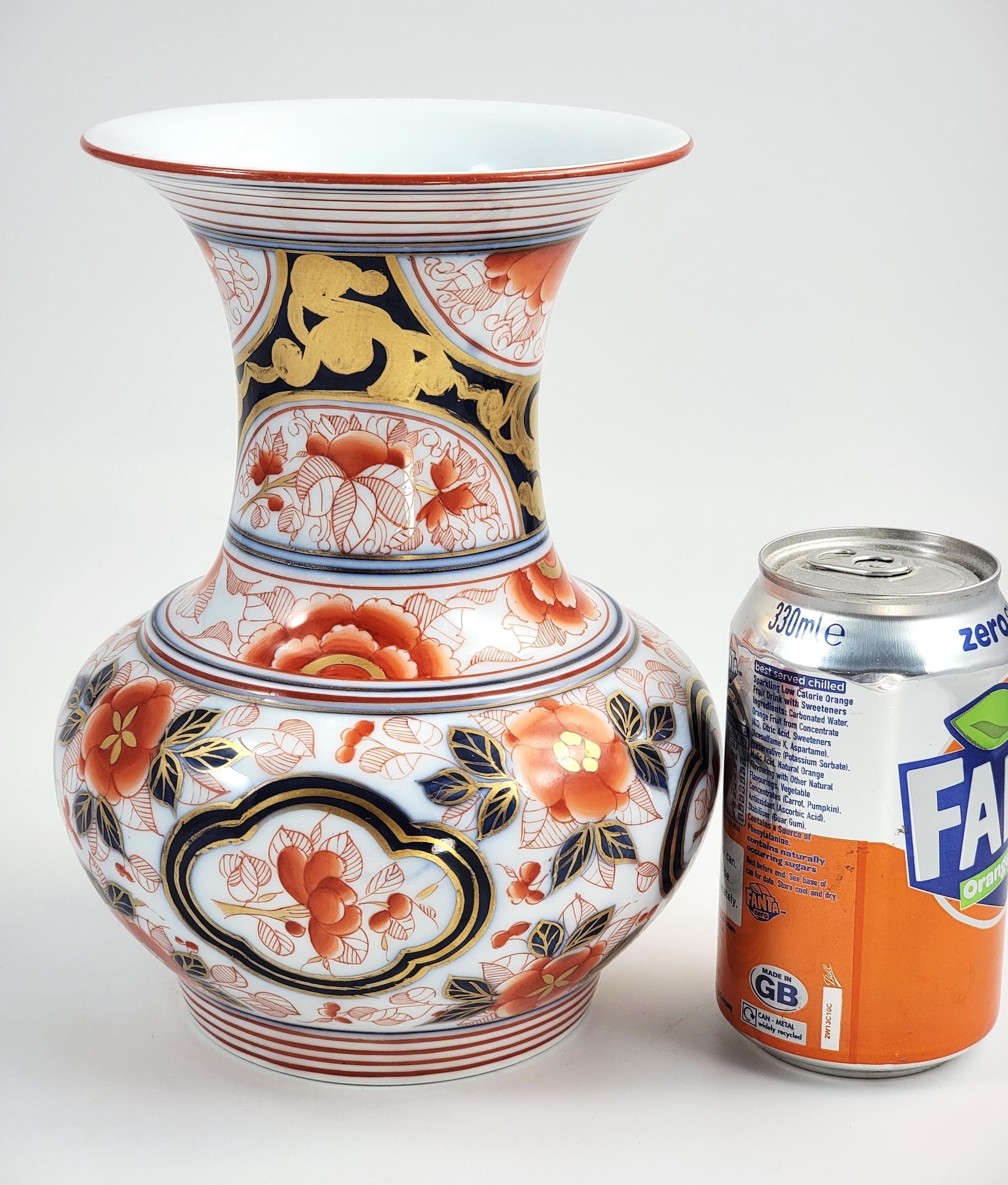 Rare French Imari Porcelain Vase: Hand-Painted Tinet, Montreuil c.1845 (21cm)
