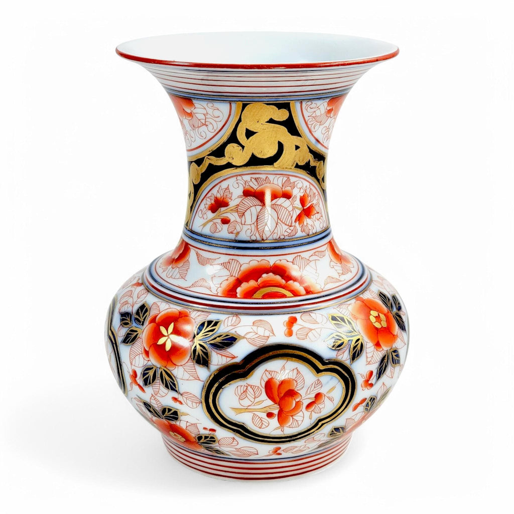 Rare French Imari Porcelain Vase: Hand-Painted Tinet, Montreuil c.1845 (21cm)