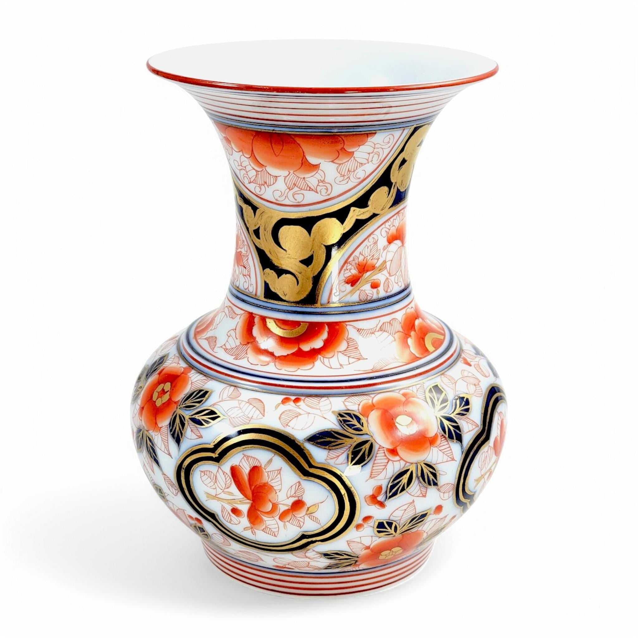 Rare French Imari Porcelain Vase: Hand-Painted Tinet, Montreuil c.1845 (21cm)