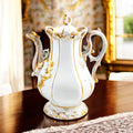 Rare Carl Tielsch Rococo Revival Porcelain Coffee Pot: Antique German Gilding, c. 1850s
