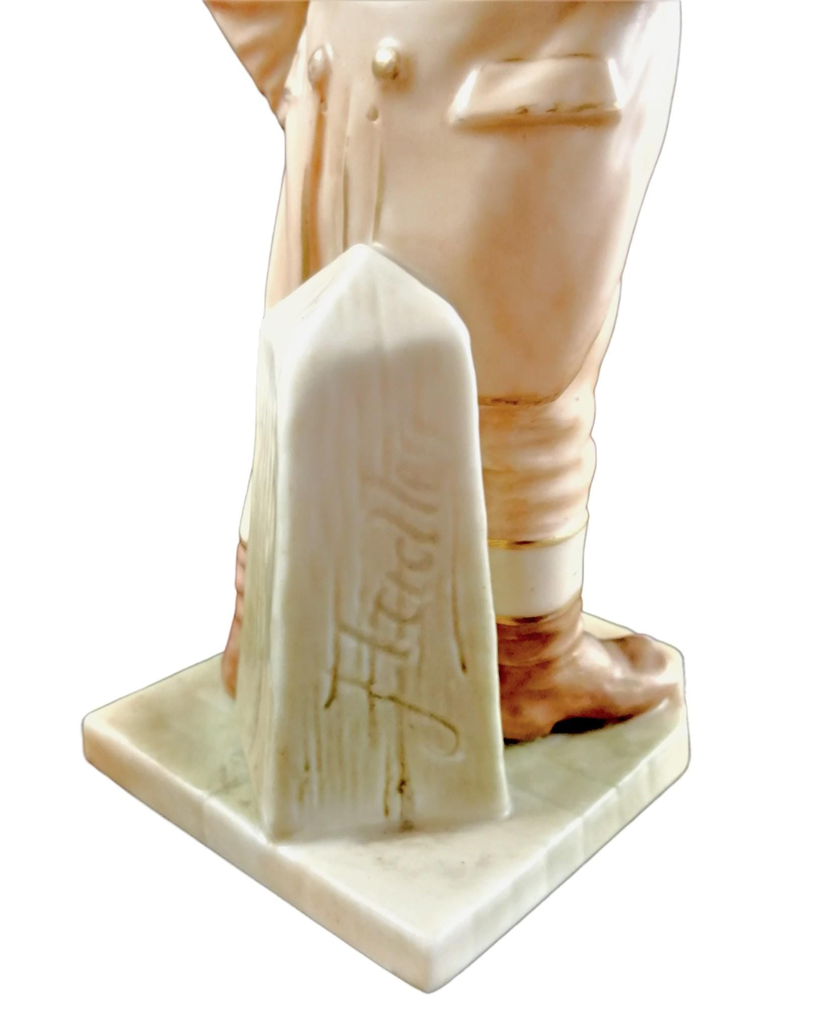 Royal Worcester John Bull Figurine: Antique Blush Ivory Porcelain, 1892