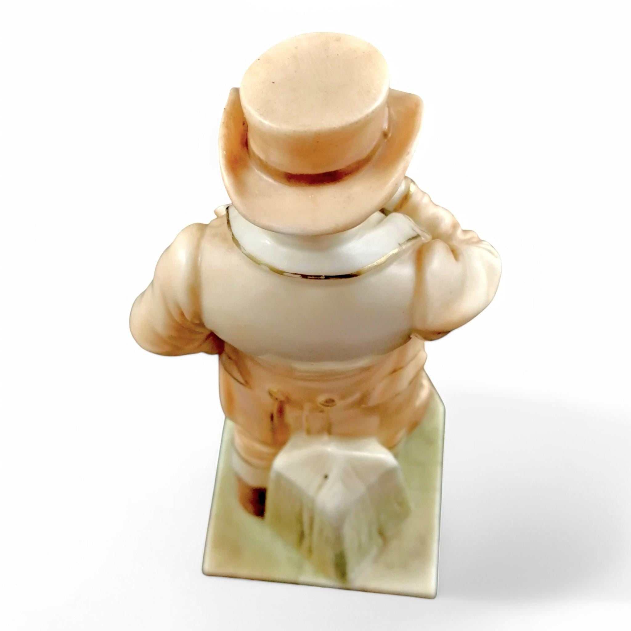 Royal Worcester John Bull Figurine: Antique Blush Ivory Porcelain, 1892
