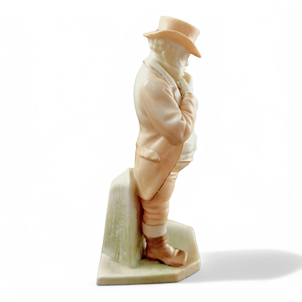 Royal Worcester John Bull Figurine: Antique Blush Ivory Porcelain, 1892