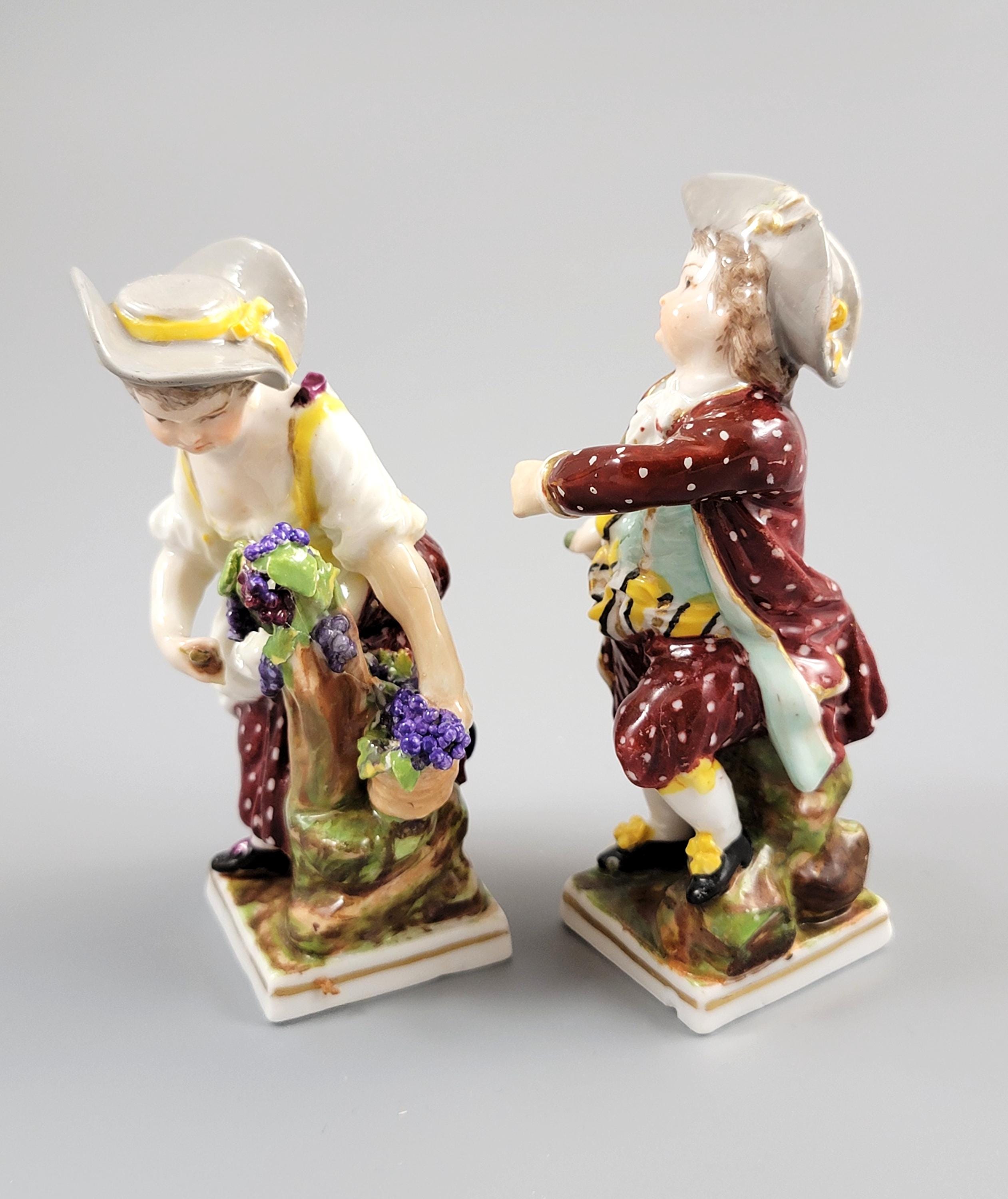 Helena Wolfsohn Dresden Porcelain Figurines Grape Pickers c.1875