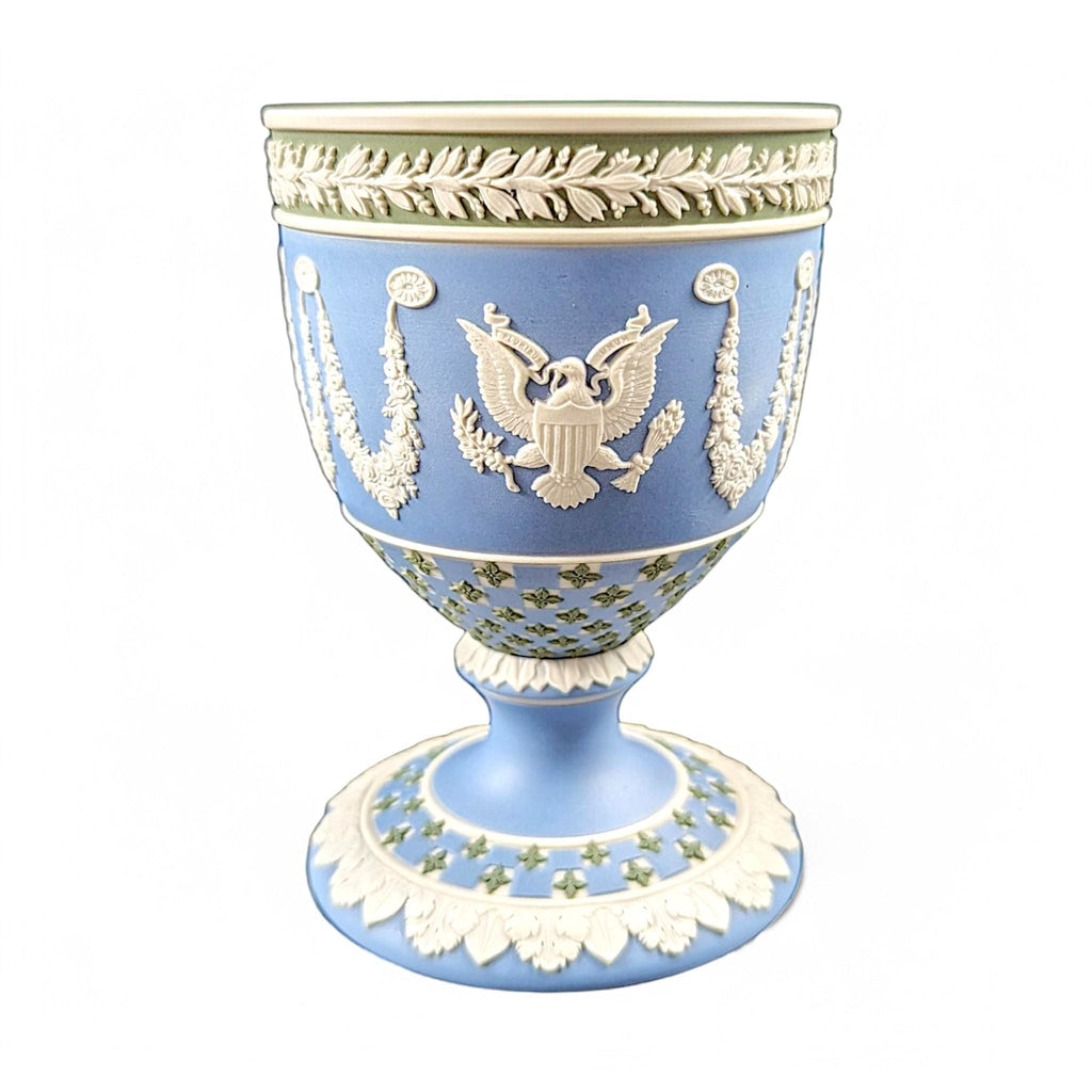 Wedgwood Tricolour Jasperware Goblet: Silver Jubilee 1977, Bermuda & USA
