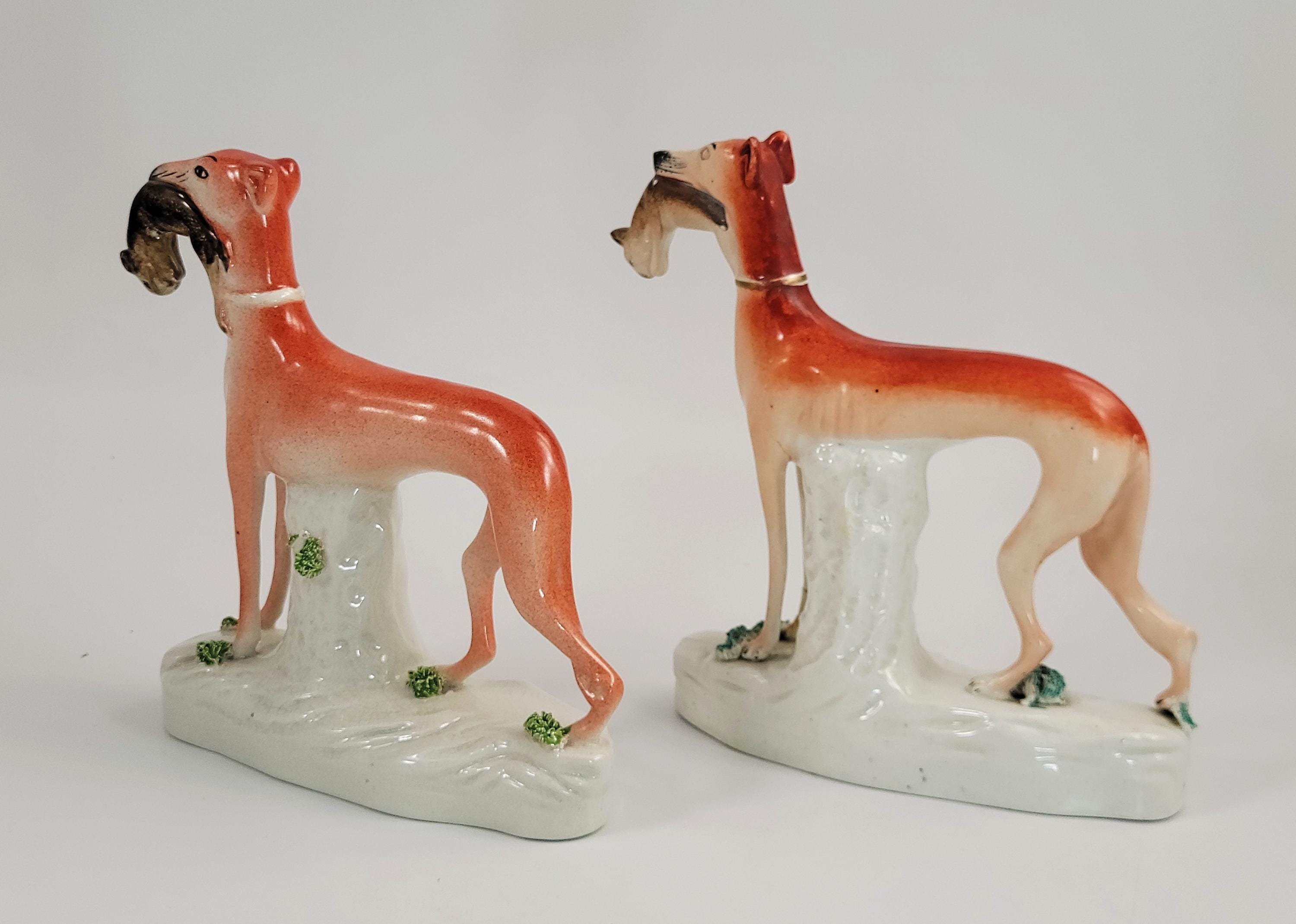Staffordshire Hunting Dogs with Hare Pair c1860