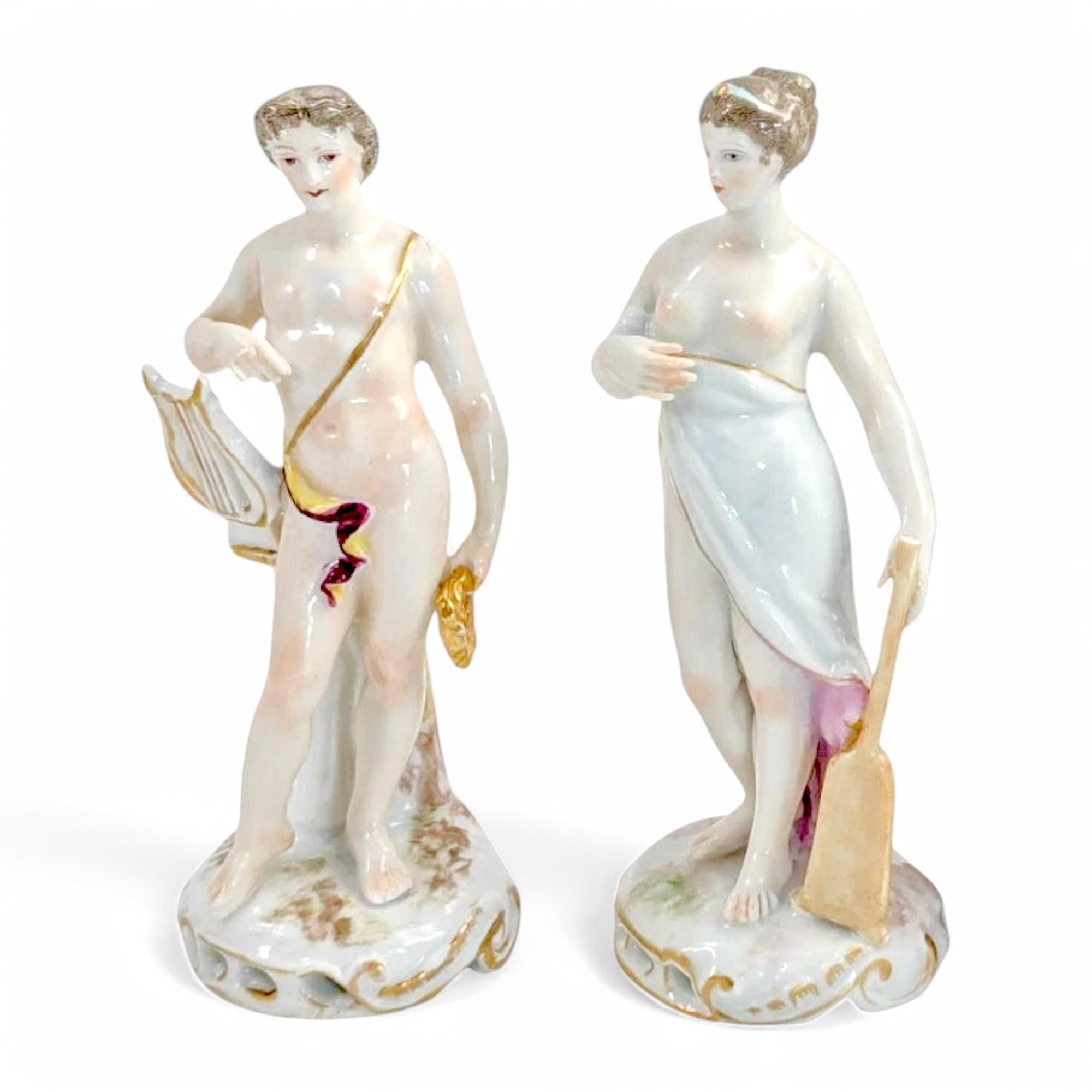 Samson Porcelain Figurines: Orpheus and Aphrodite, Rococo Revival Style