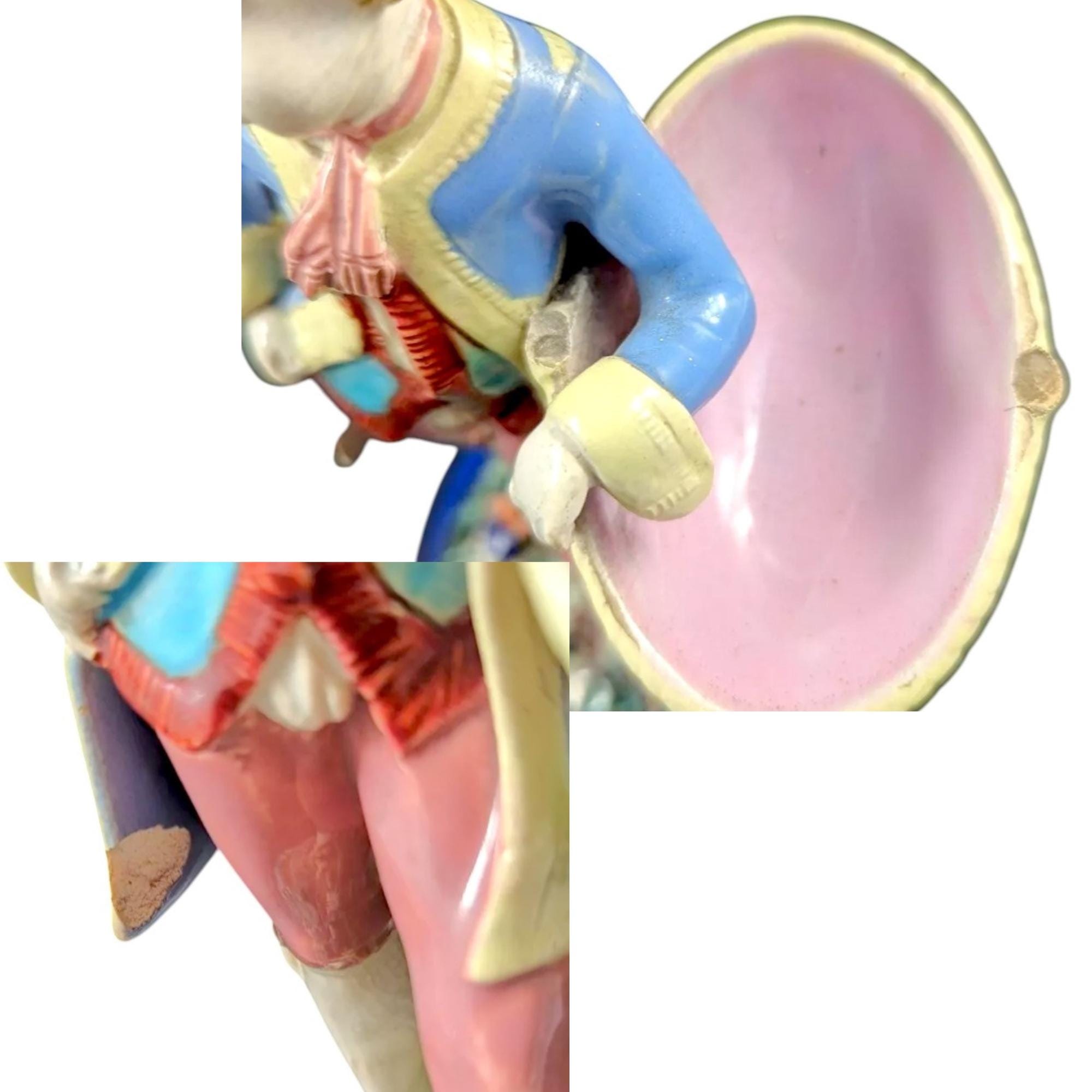 Antique Royal Worcester Majolica Figurines: Boy and Girl with Baskets, 1870s