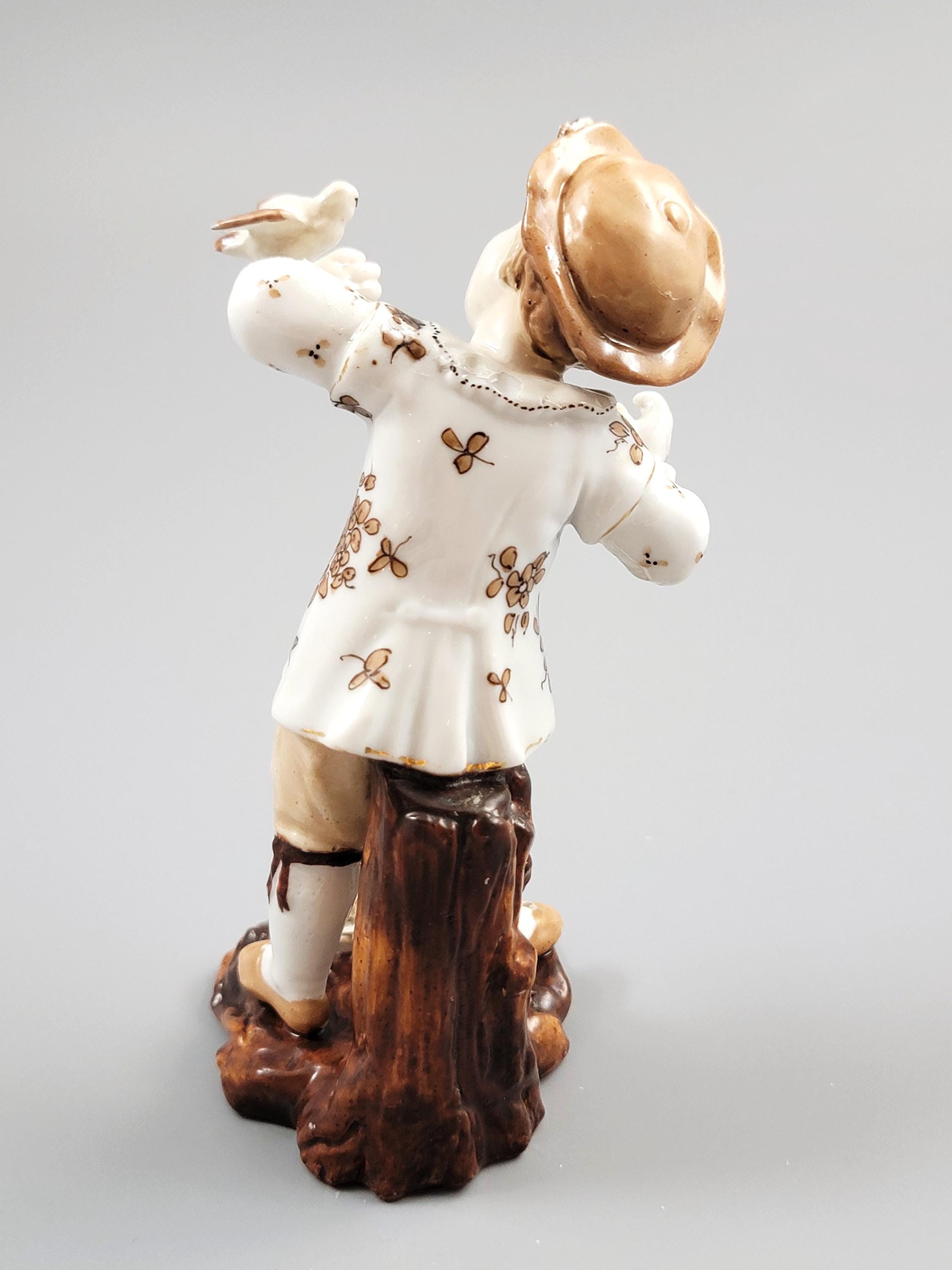Volkstedt Boy with Bird Figurine c1877