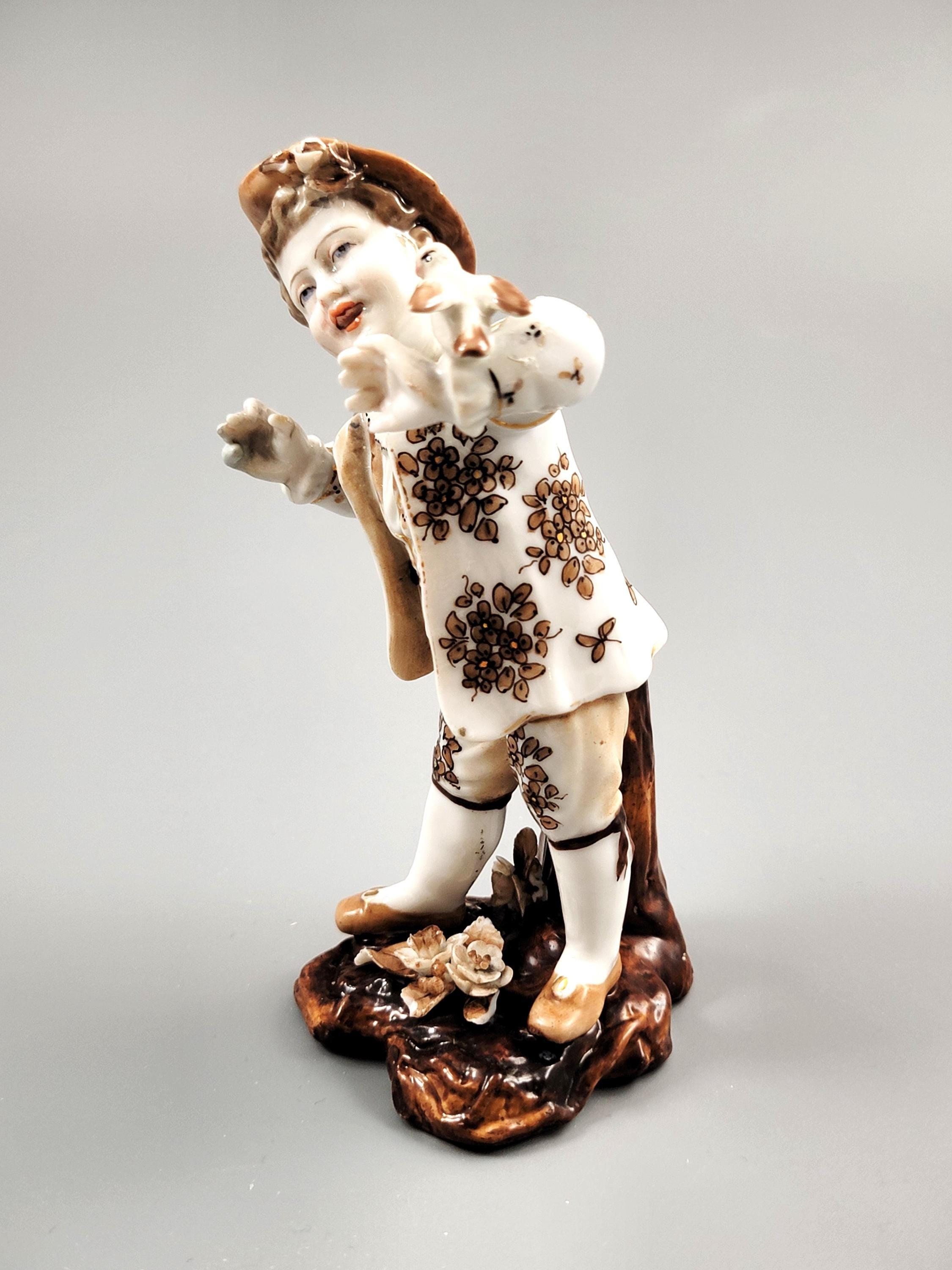 Volkstedt Boy with Bird Figurine c1877