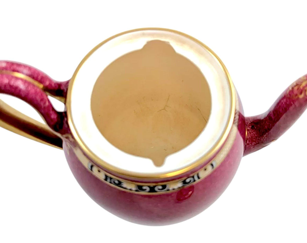 Rare Antique Wedgwood Claret & Gold Coffee Service: Edwardian Neoclassical Porcelain