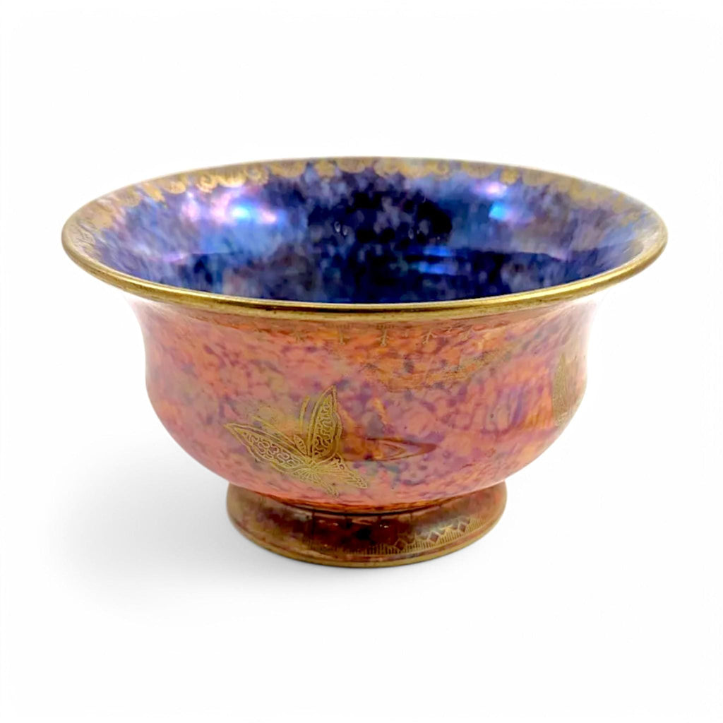 Antique Wedgwood Lustre Bowl: Gilt Butterfly & Scarab, Daisy Makeig-Jones, c. 1914