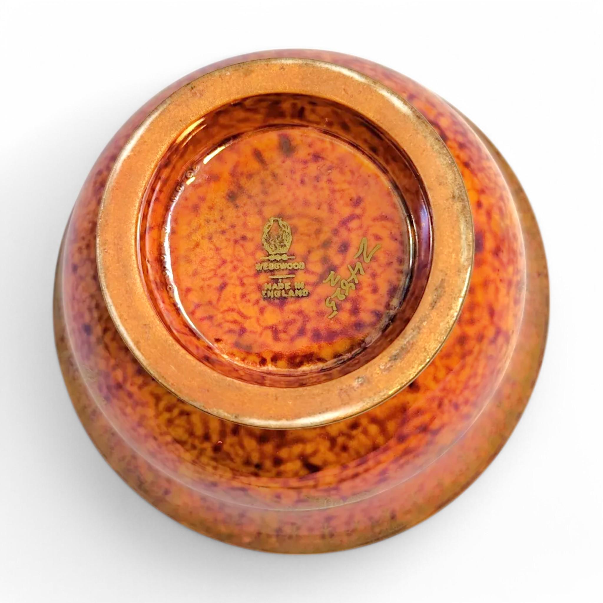 Antique Wedgwood Lustre Bowl: Gilt Butterfly & Scarab, Daisy Makeig-Jones, c. 1914