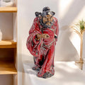 Shiwan Oxblood Glaze Warrior Statue: Mid-Century Chinese Pottery Sculpture