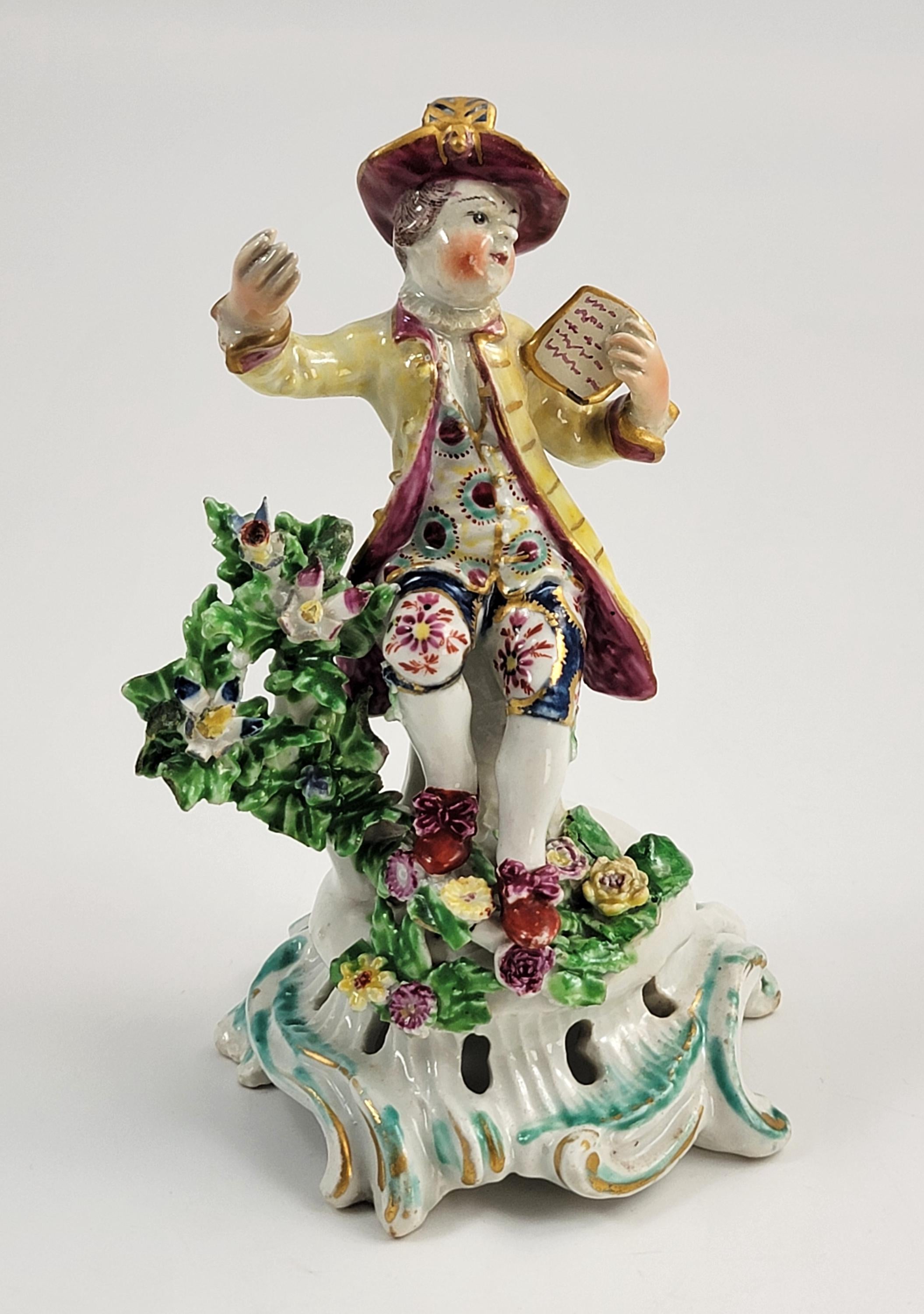 Bow Porcelain Boy Singer Figurine c.1765 Soft-Paste Porcelain