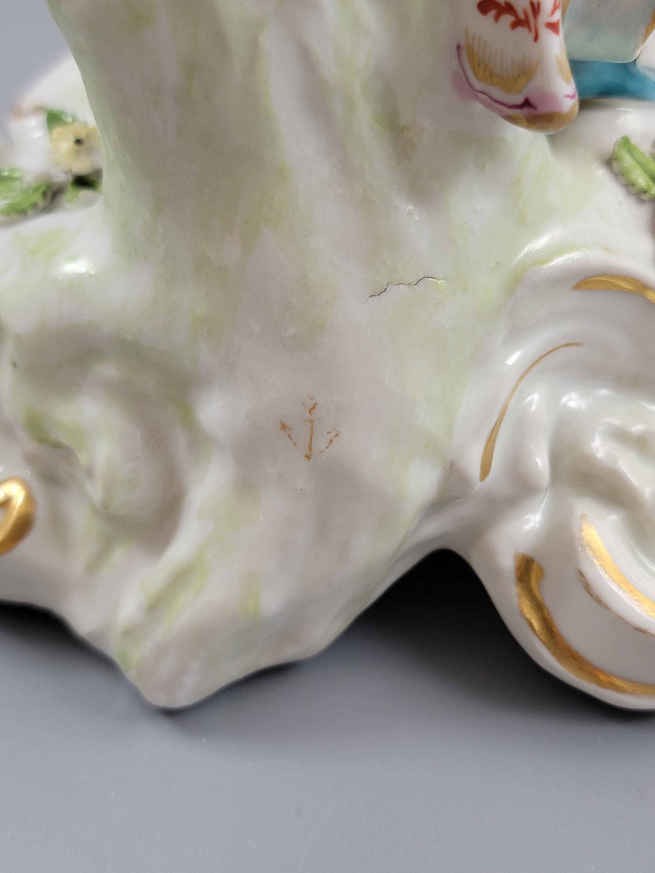 Chelsea Porcelain Figures, Gold Anchor Shepherd & Shepherdess Pair, English Rococo Figurines c.1760