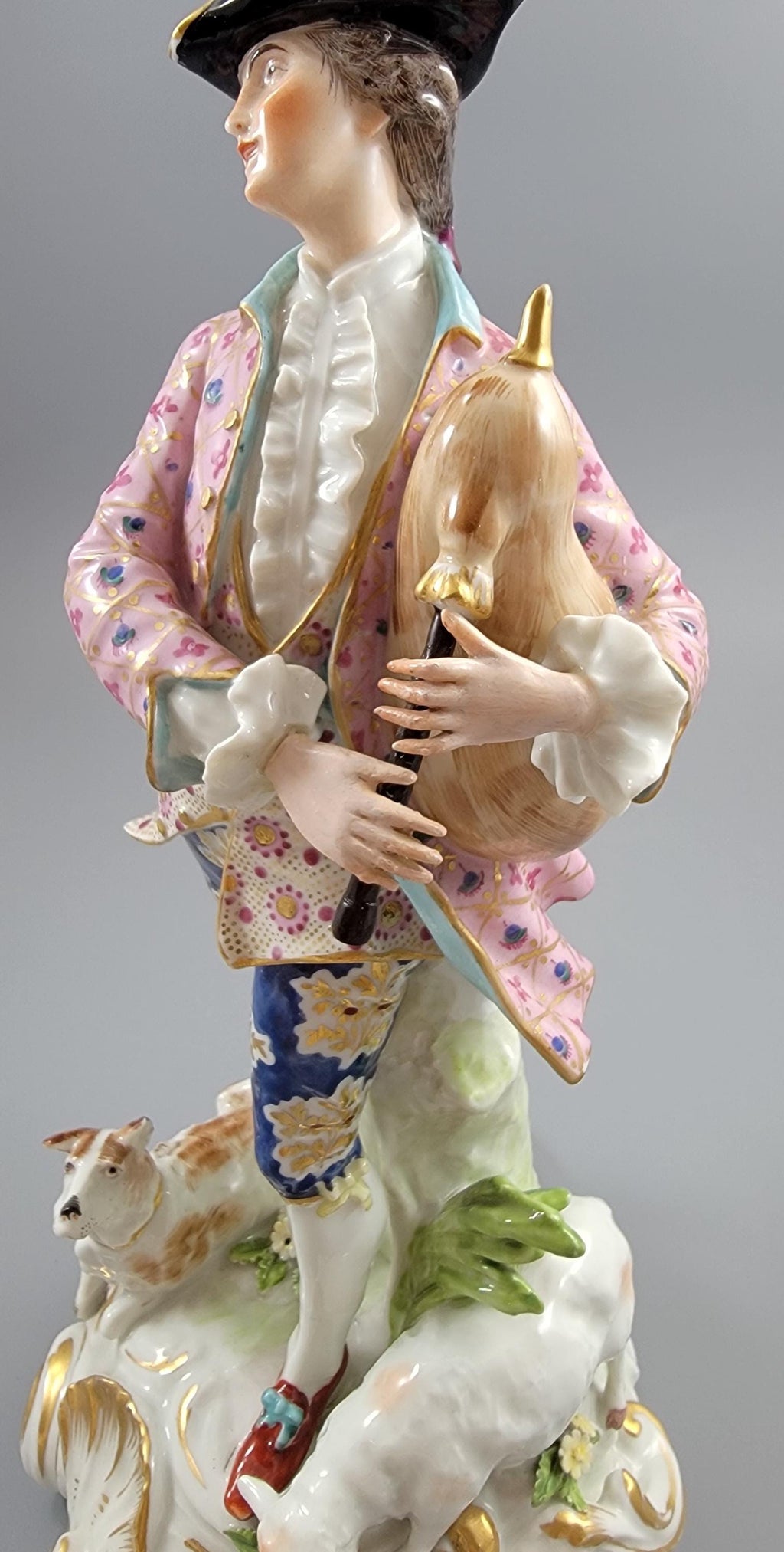 Chelsea Porcelain Figures, Gold Anchor Shepherd & Shepherdess Pair, English Rococo Figurines c.1760