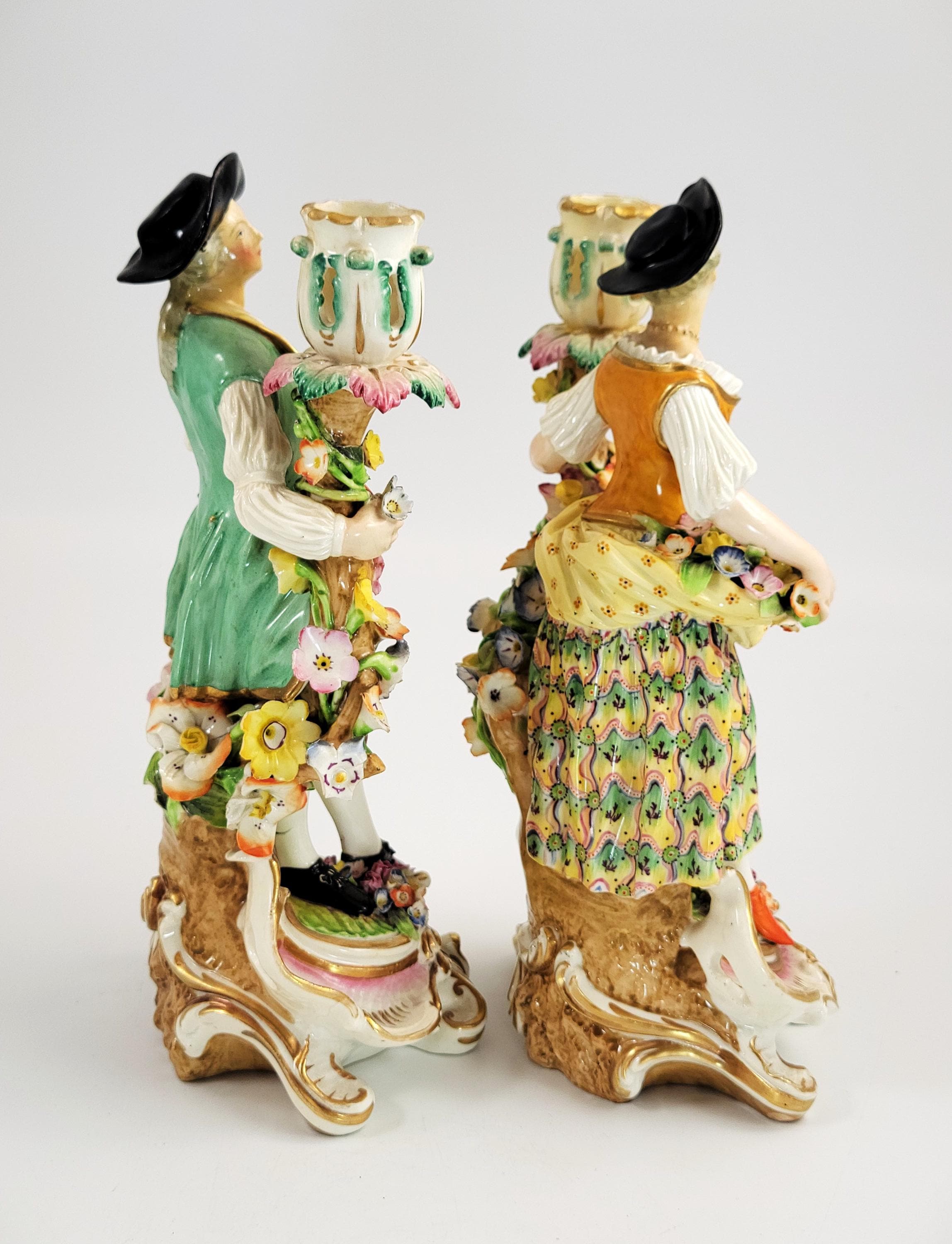 Derby Porcelain Figural Candlesticks, Georgian c1770