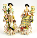 Derby Porcelain Figural Candlesticks, Georgian c1770