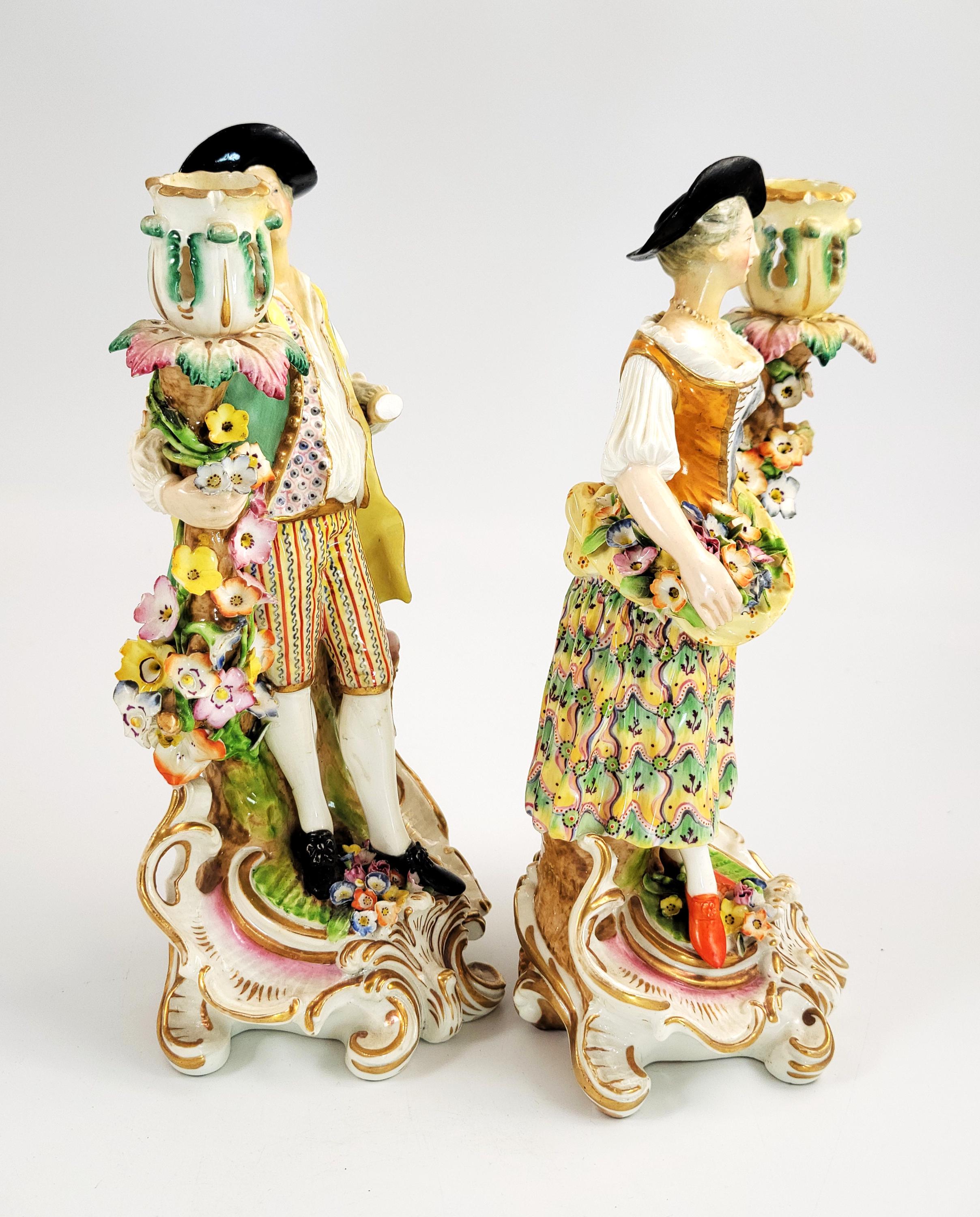 Derby Porcelain Figural Candlesticks, Georgian c1770
