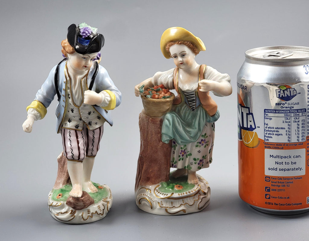 Antique Carl Thieme Dresden Figurines, Fruit Gathering Children c.1900