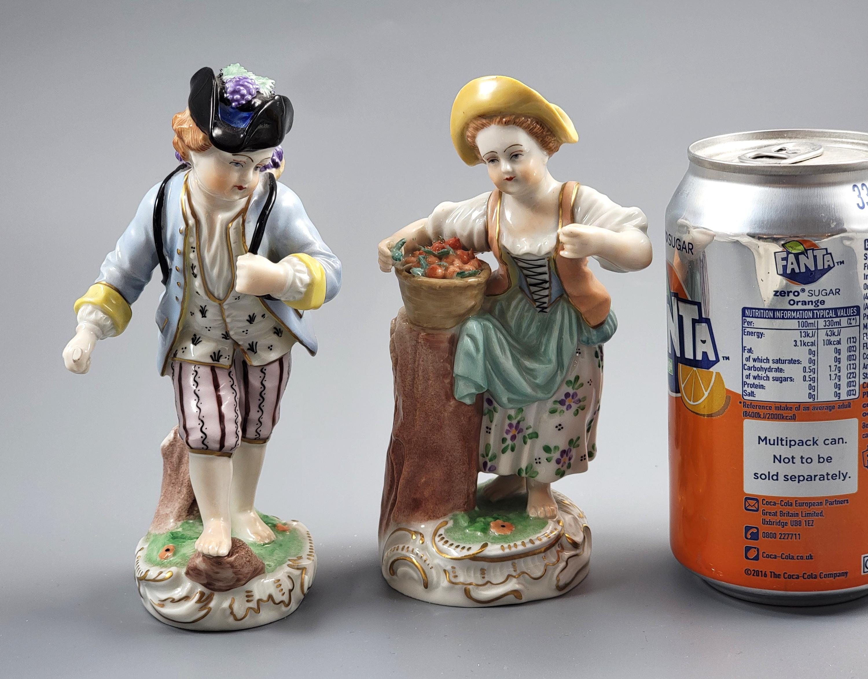 Antique Carl Thieme Dresden Figurines, Fruit Gathering Children c.1900