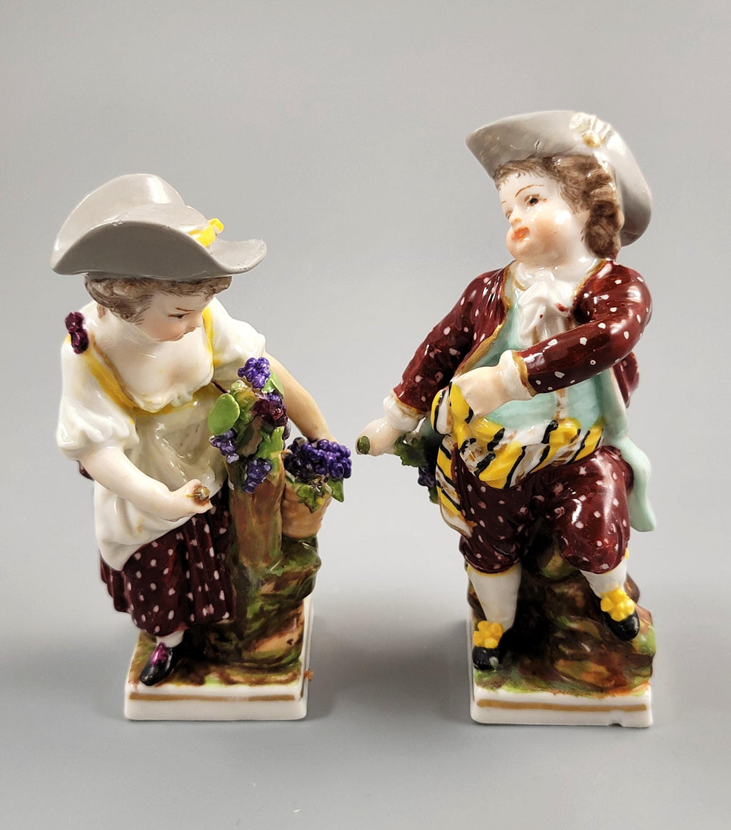 Helena Wolfsohn Dresden Porcelain Figurines Grape Pickers c.1875