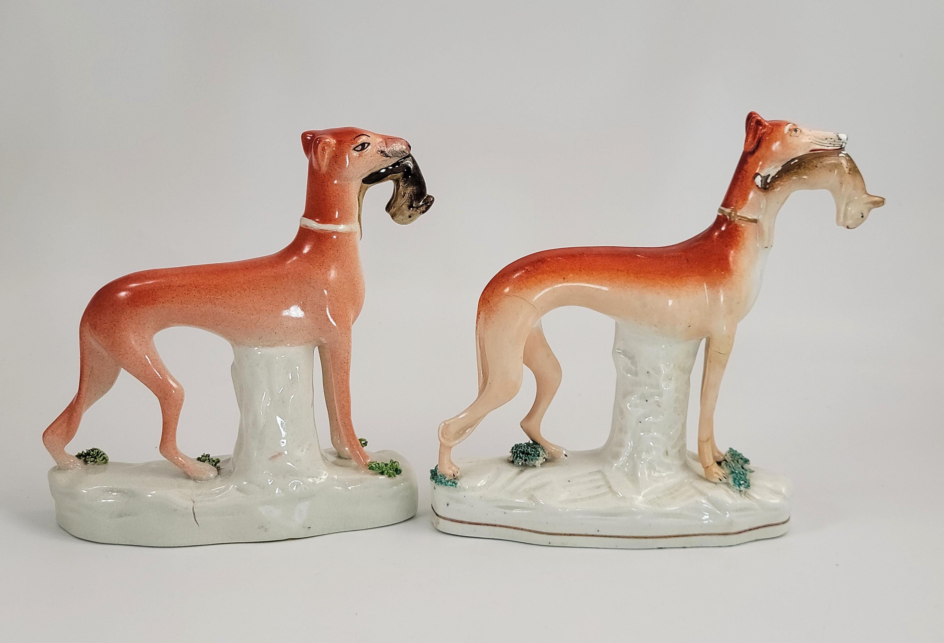 Staffordshire Hunting Dogs with Hare Pair c1860