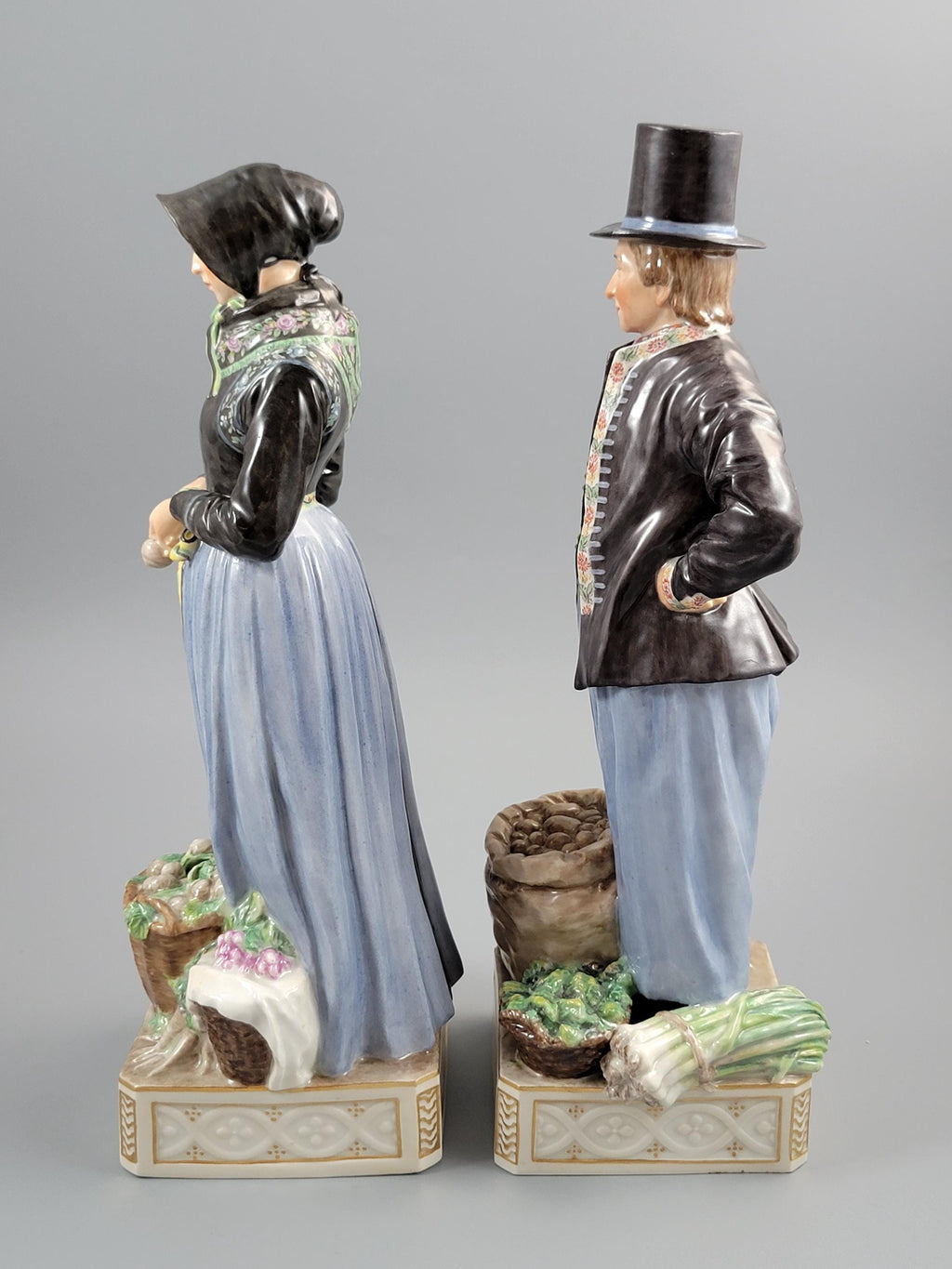 Royal Copenhagen Pair of Amager Market Costume Figures 12102‑12103